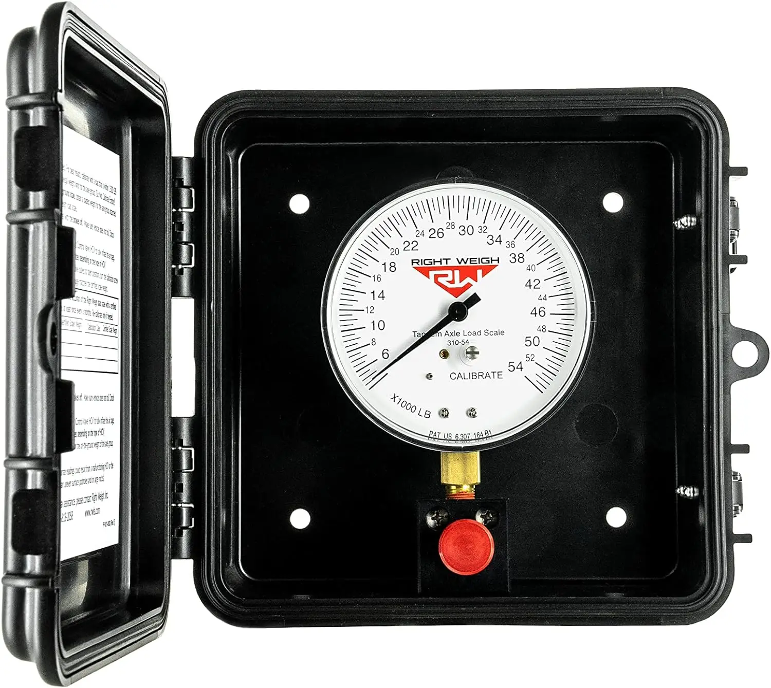 310-54-PP Tandem Axle Exterior Analog Axle Load Scale - For Single Height Control Valve Air Suspensions