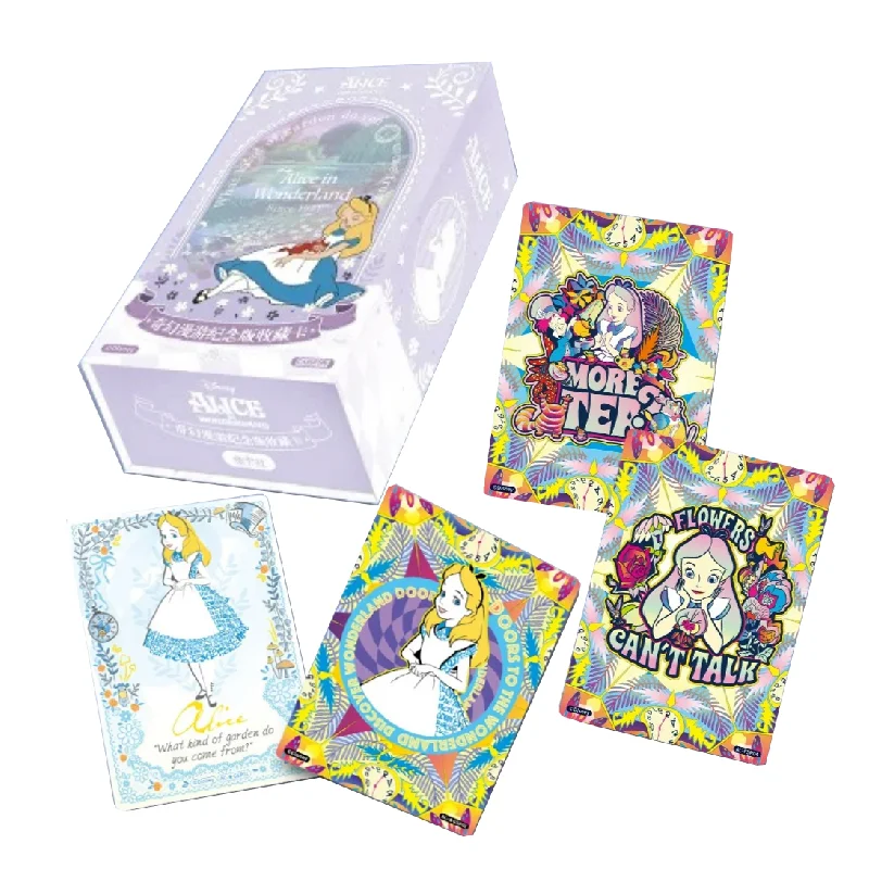 Echte Disney Alice im Wunderland Sammelkarten, offizielle Disney Anime-Peripheriegeräte von Jikashe, Kindergeschenk, Spielzeug-Sammelkarten