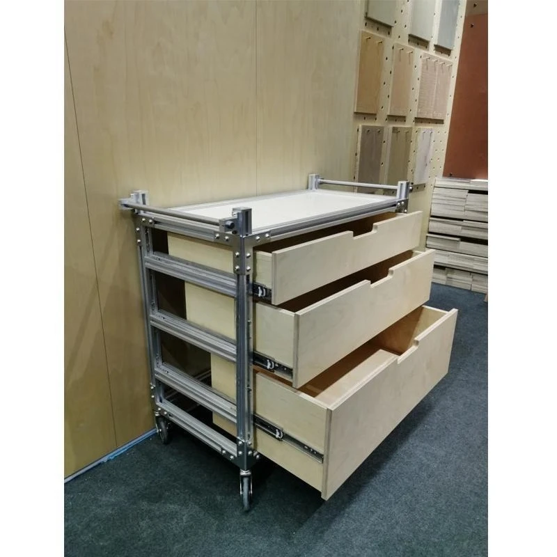 

Mobile side table, trolley aluminum profile ocean plate tea entrance cabinet, tool cabinet