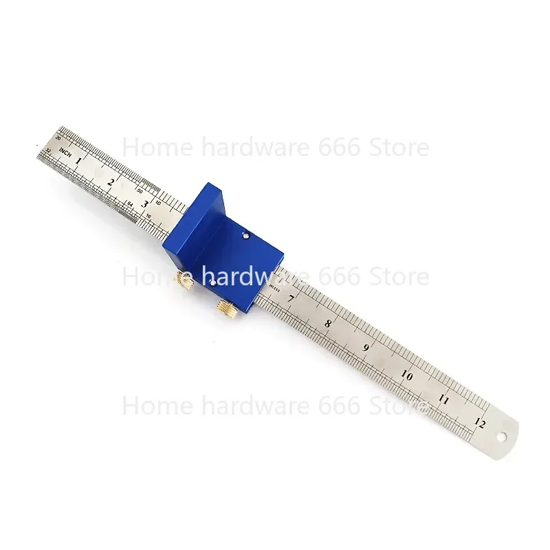 30cm/12 Inch Scribing Ruler Adjustable 90 Degrees Scale Ruler Measuring Marking Gauge Woodworking Right Angle Ruler with Stop