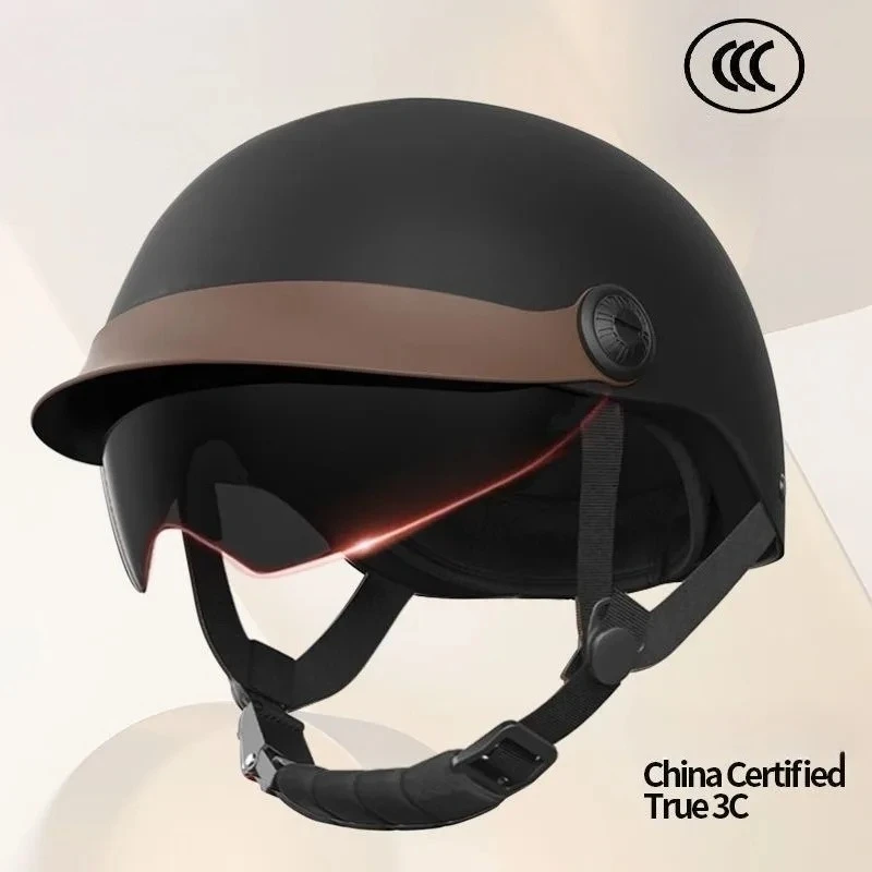 

Vintage Ultra Light Electric Bicycle Helmet Sunscreen Breathable Motorcycle Half Helmet Fall Prevention Safety Helmets Riding