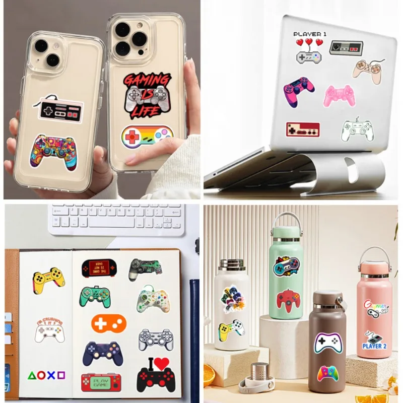 Pegatinas de dibujos animados Vintage para Gamepad, pegatinas de grafiti para juegos, teléfono, portátil, guitarra, casco, equipaje de viaje,