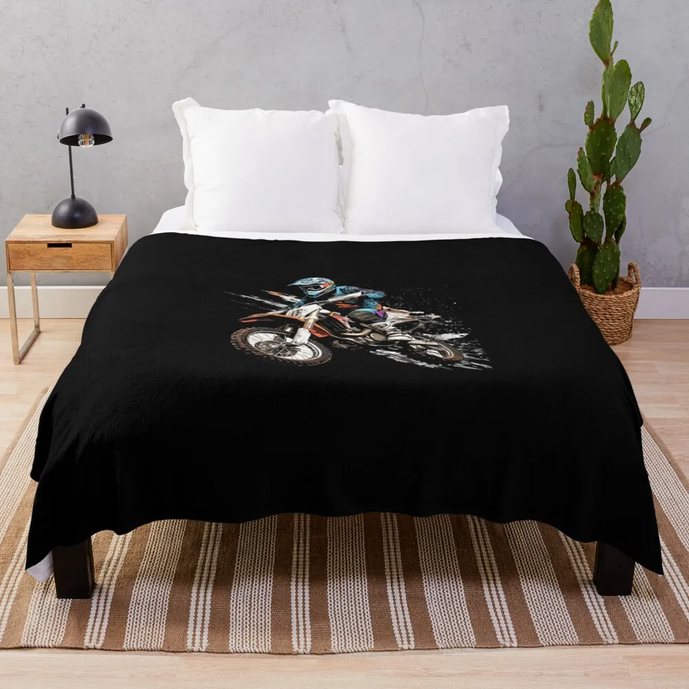 

Extreme Dirt Motocross In Cartoon Version: Stunning Stunts And Pure Action! Throw Blanket Beautifuls Custom Blankets