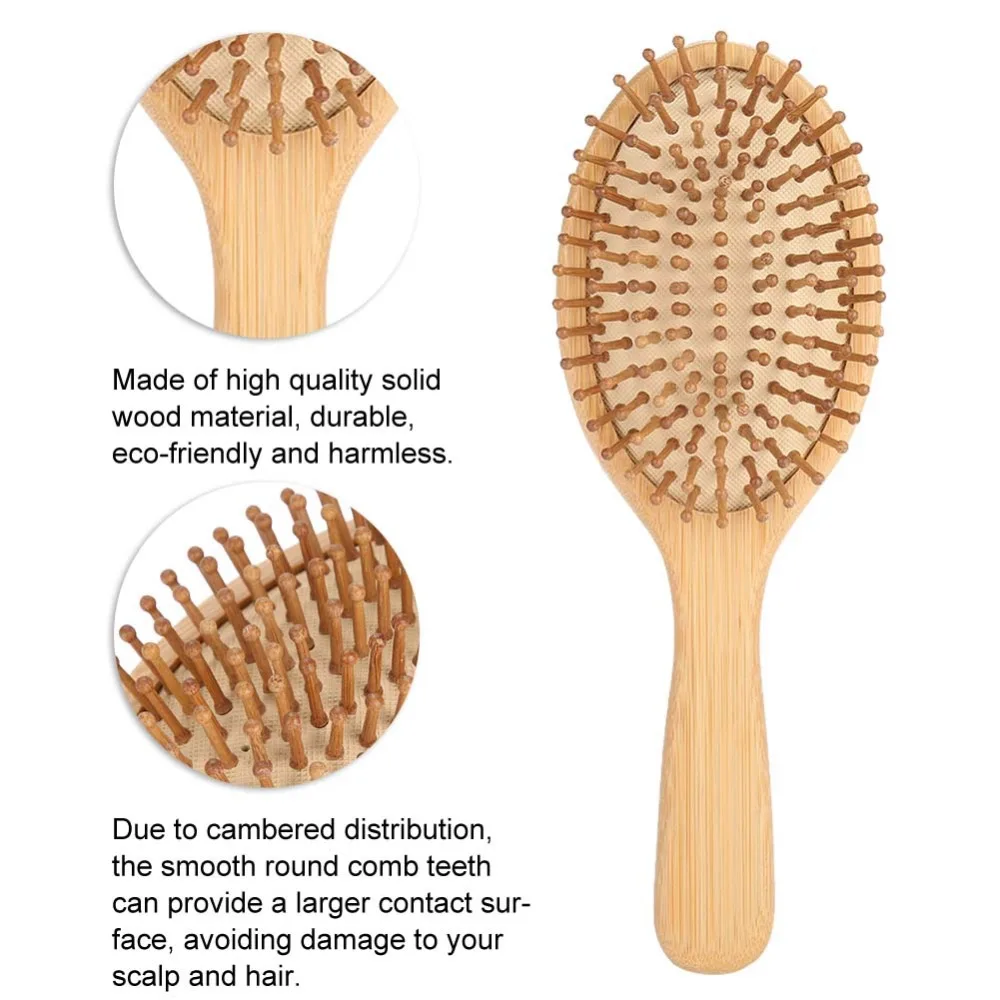 Portable Solid Wood Hair Massage Comb Promote Blood Circulation Wood Scalp Massage Comb Anti-Static Design Durable