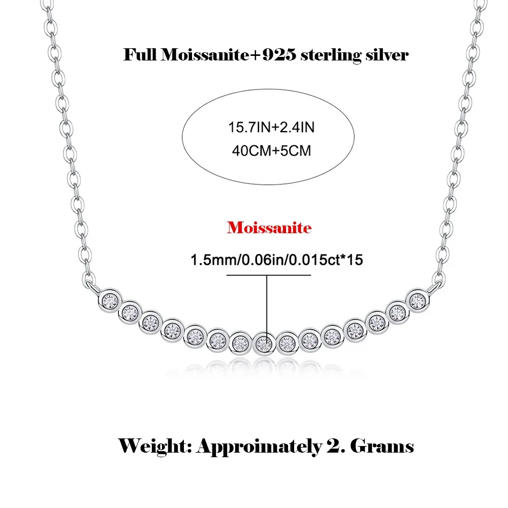 FEOBUR Full Moissanite Bubble Pendant Necklace for Women 925 Sterling Silver Moissanite Diamond Necklaces Wholesale Fine Jewelry