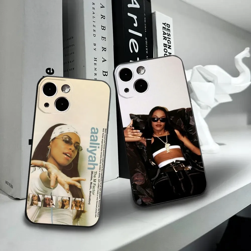 Hip Hop Music A-Aaliyah Phone Case For iPhone16,15,14,13,12 Mini 11 Pro XR,X,XS,MAX 7,8 Plus Silicone Cover Soft Black