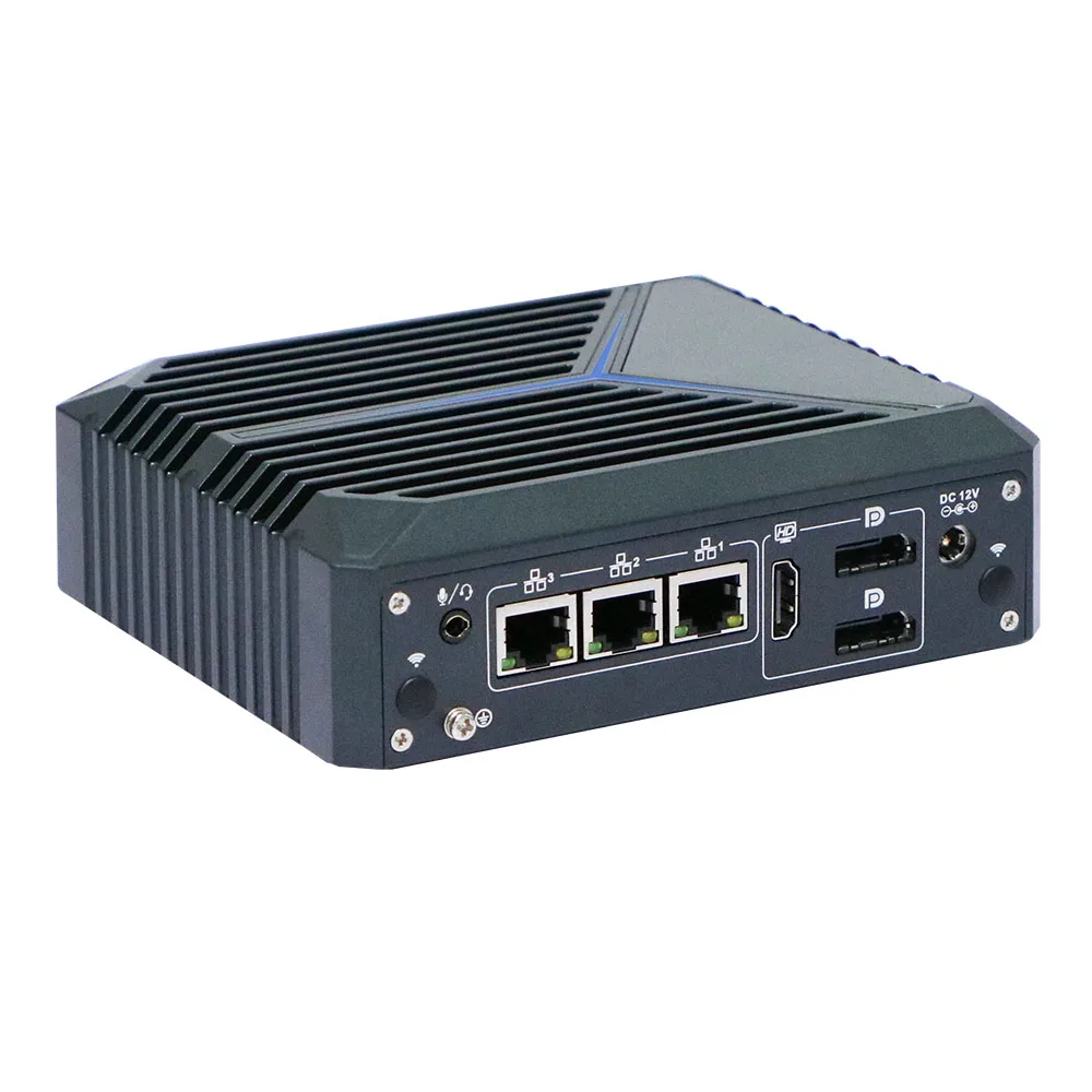 Fanless Mini PC Intel J6412 2.5G LAN i225-V 1xHDMI 2xDP Ports Soft Router VPN Server ESXi Firewall Appliance