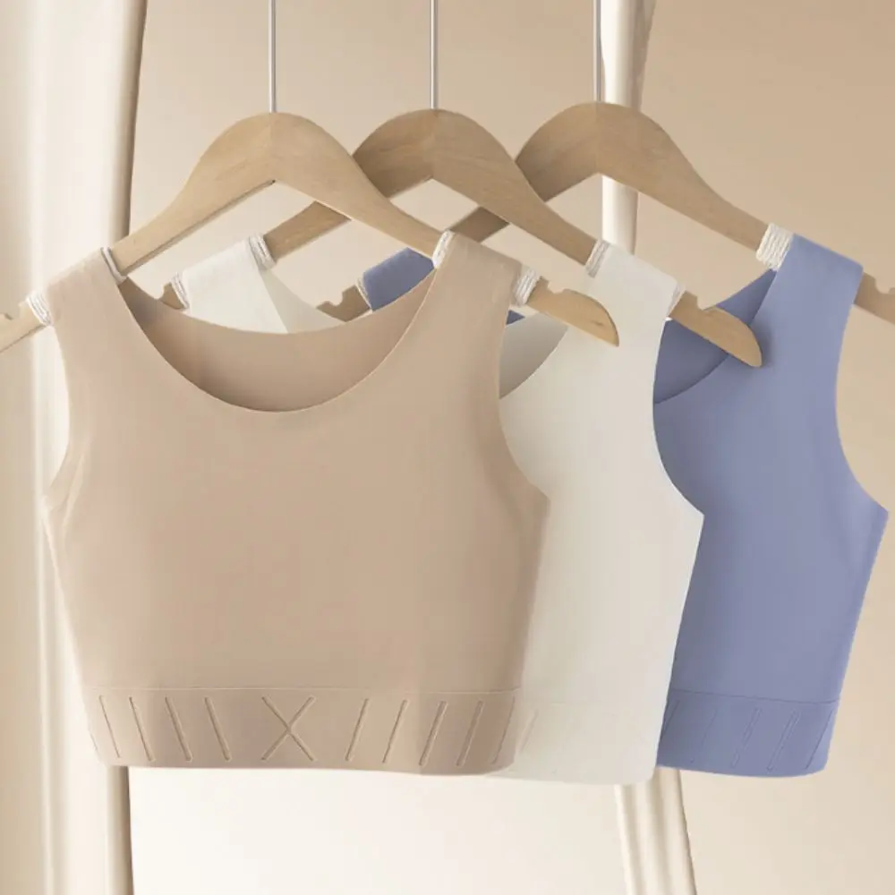 حمالة صدر رياضية لاسلكية أساسية ربط الثدي ملابس داخلية رفيعة للغاية للنساء ملابس داخلية برقبة على شكل حرف U للفتيات حمالة صدر بدون خياطة للسيدات #4