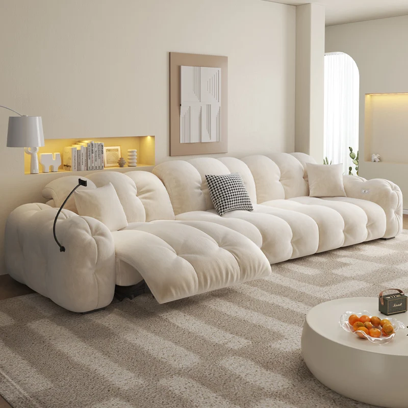 Electric Double White Sofas Soft Fillers Sleeping Italiano Floor Choice Sofa Living Room Divani Da Soggiorno Home Furniture