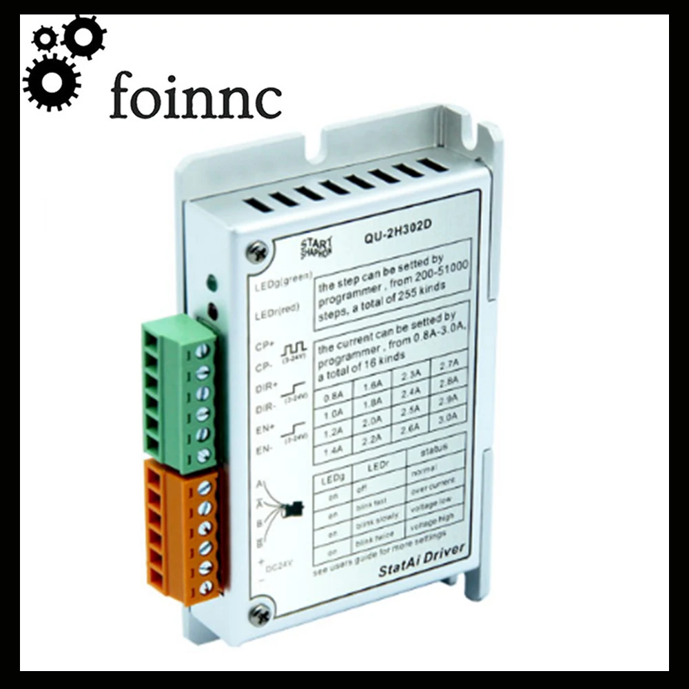 

The new CNC Stator QU-2H302D two-phase stepping driver All-digital stepping driver is suitable for 42BYG250A/B/C b/c