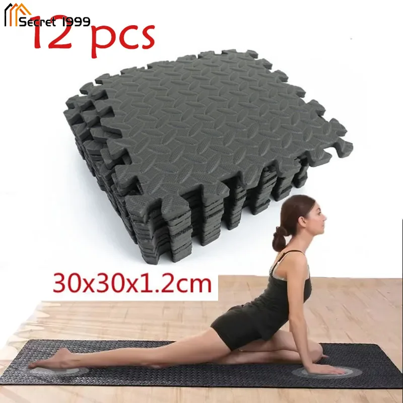 12pcs 30*30cm Sports Protection Gym Mat Tatami Puzzle Non-slip Splicing Rugs Thicken Shock Room Workout Floor Mat For Kid