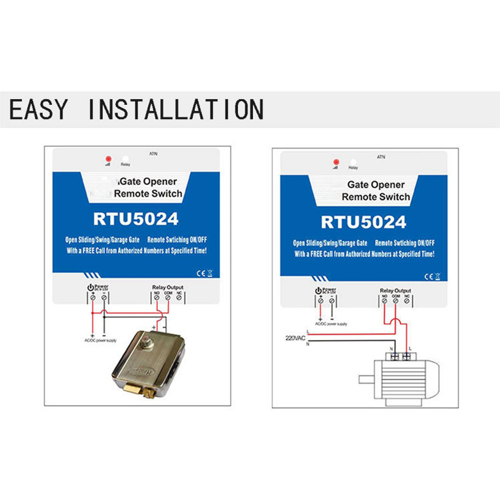 Gate Opener RTU5024 4G SMS Smart Alarm Smart ID Recognition WiFi Remote Controller Remote Control Gate Opener