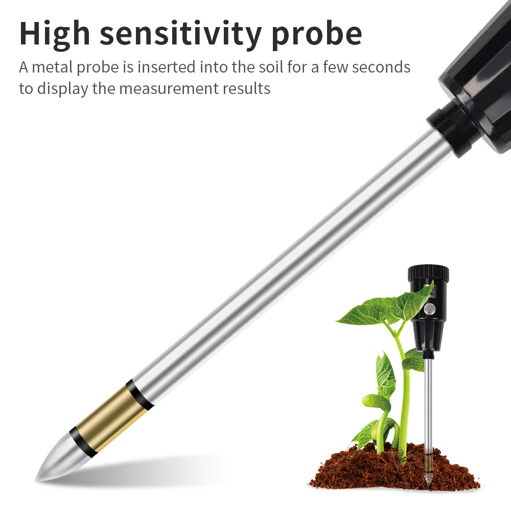 Handheld Soil Moisture PH Meter Acidity Hygrometer Metal Sensor Probe 3~8ph No Battery PH Humidity Tester for Planting Garden