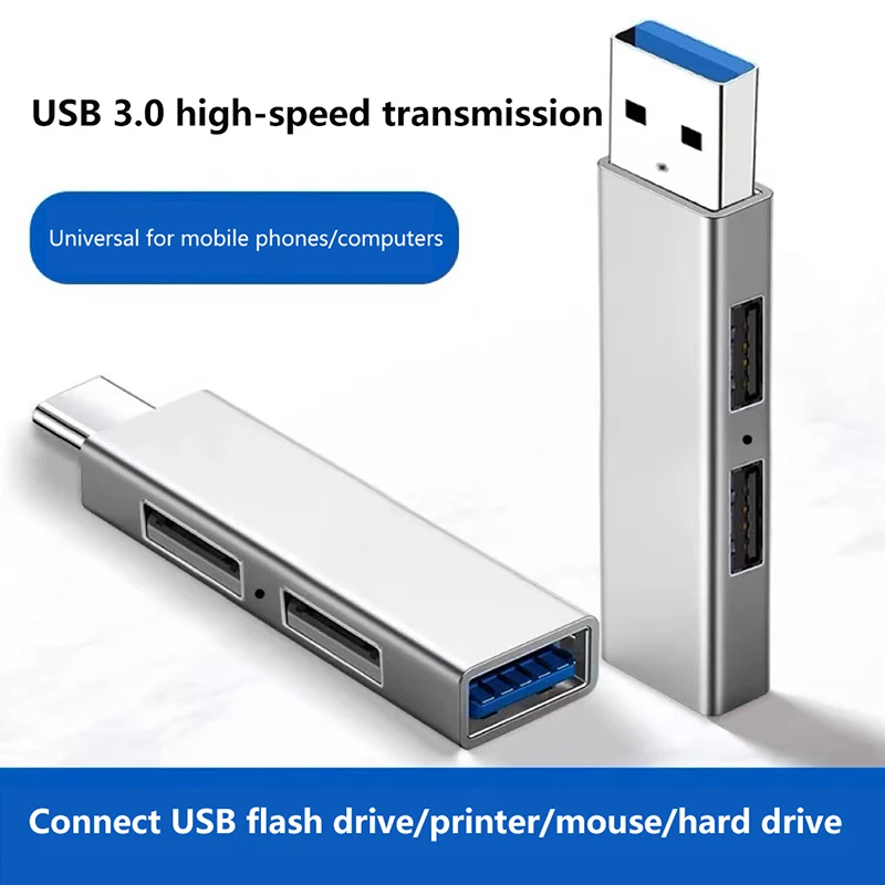 3 In 1 Expansion Dock Hub USB 3.0/Type-C 3.0 To 3 USB Multi Port HUB OTG Adapter Multiple Expander For PC Macbook Laptop