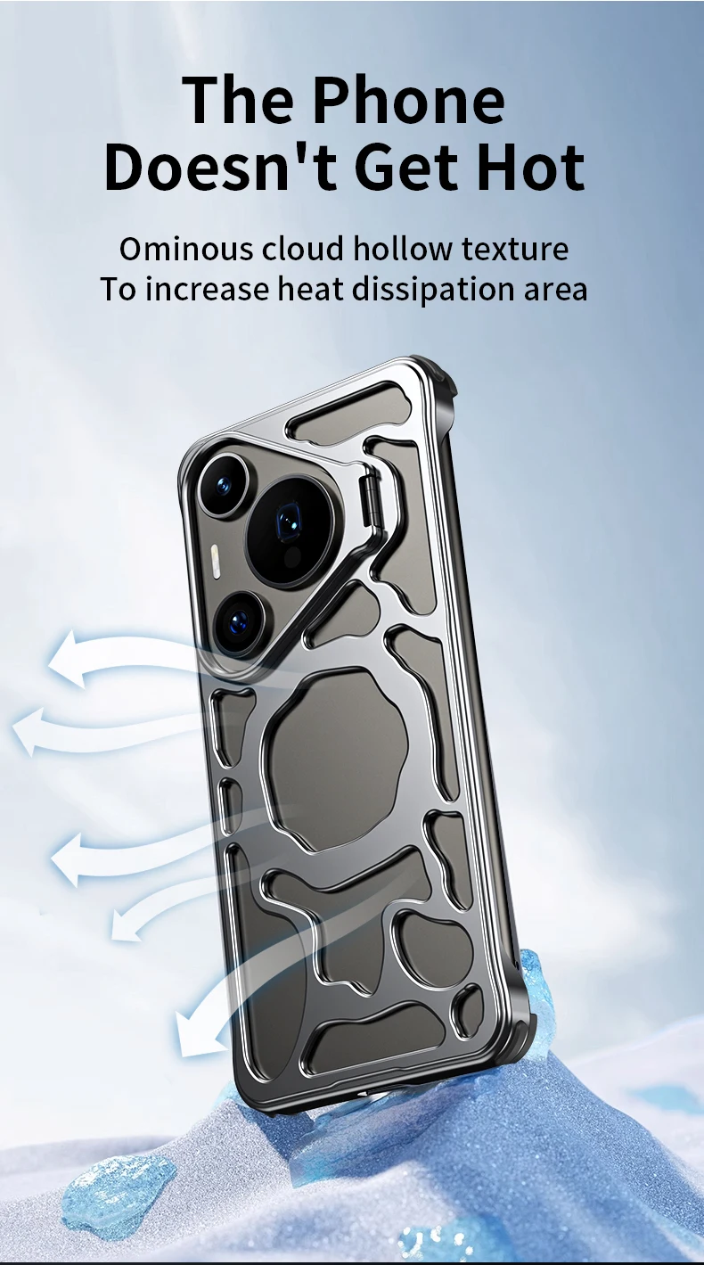 Metal Invisible Stand Phone Case For Huawei 70 PRO PLUS ULTRA Magnetic Aluminum Removable Heat Dissipation Armor Cover