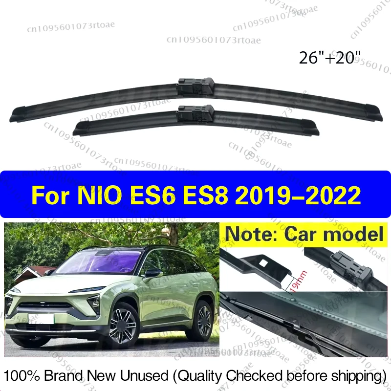 

Для NIO ES6 ES8 2019 2020 2021 2022 автомобильная передняя щетка стеклоочистителя из мягкой резины, щетка от дождя для лобового стекла 26 "+ 20" автомобильные аксессуары