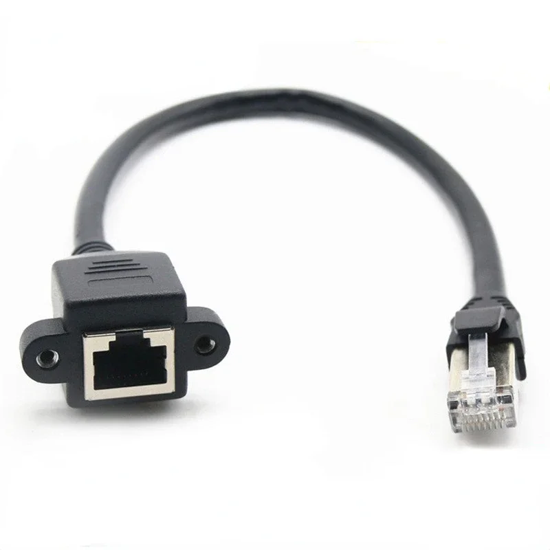 8P8C FTP STP UTP RJ45 Cable Male To Female 100M/1000M Speed Cat5 Cat6e Screw Panel Mount Ethernet LAN Network Extension Cable