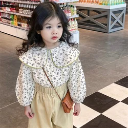 Girls Baby's Kids Blouse Jacket Outwear 2023 Floral Spring Autumn Shirts Cotton Gift Long Sleeve Children's Clothing