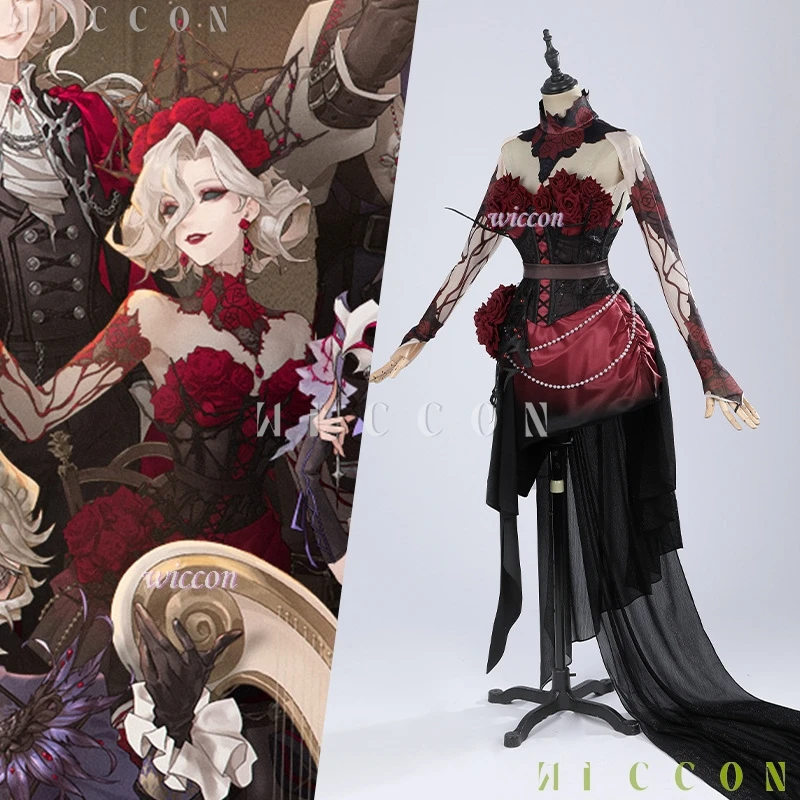 2025 Concerto d'identità Regina sanguinante Cosplay Mary Costume Abito gotico Parrucca di pelle di Halloween Donna Halloween Fancy Masquerade Ba