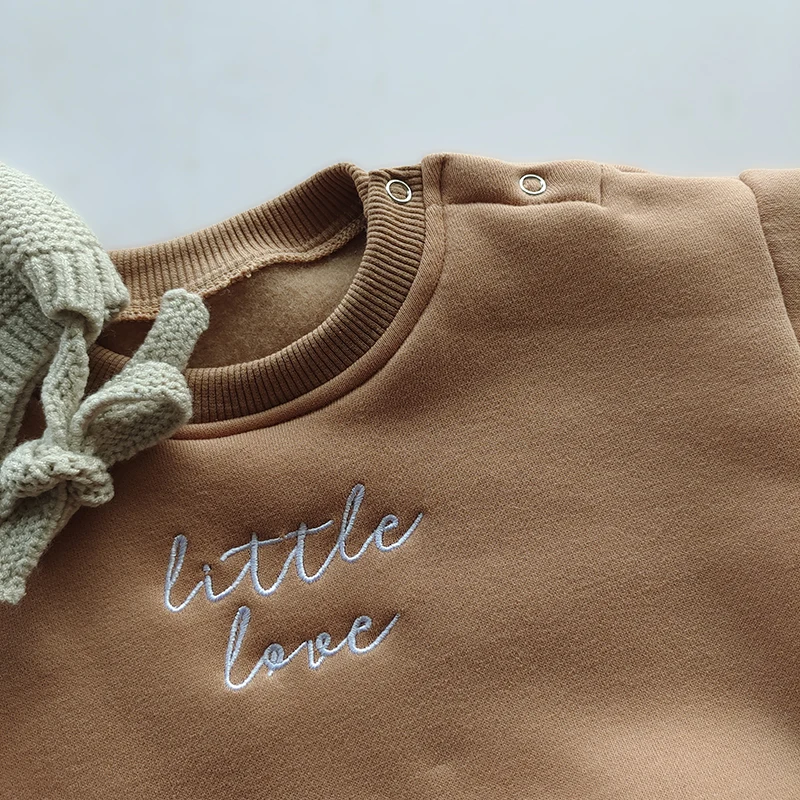 Spring Autumn Newborn Infant rompers one-piece Letter embroidery sweatshirt romper Long Sleeve Baby Full loose Body jumpsuits