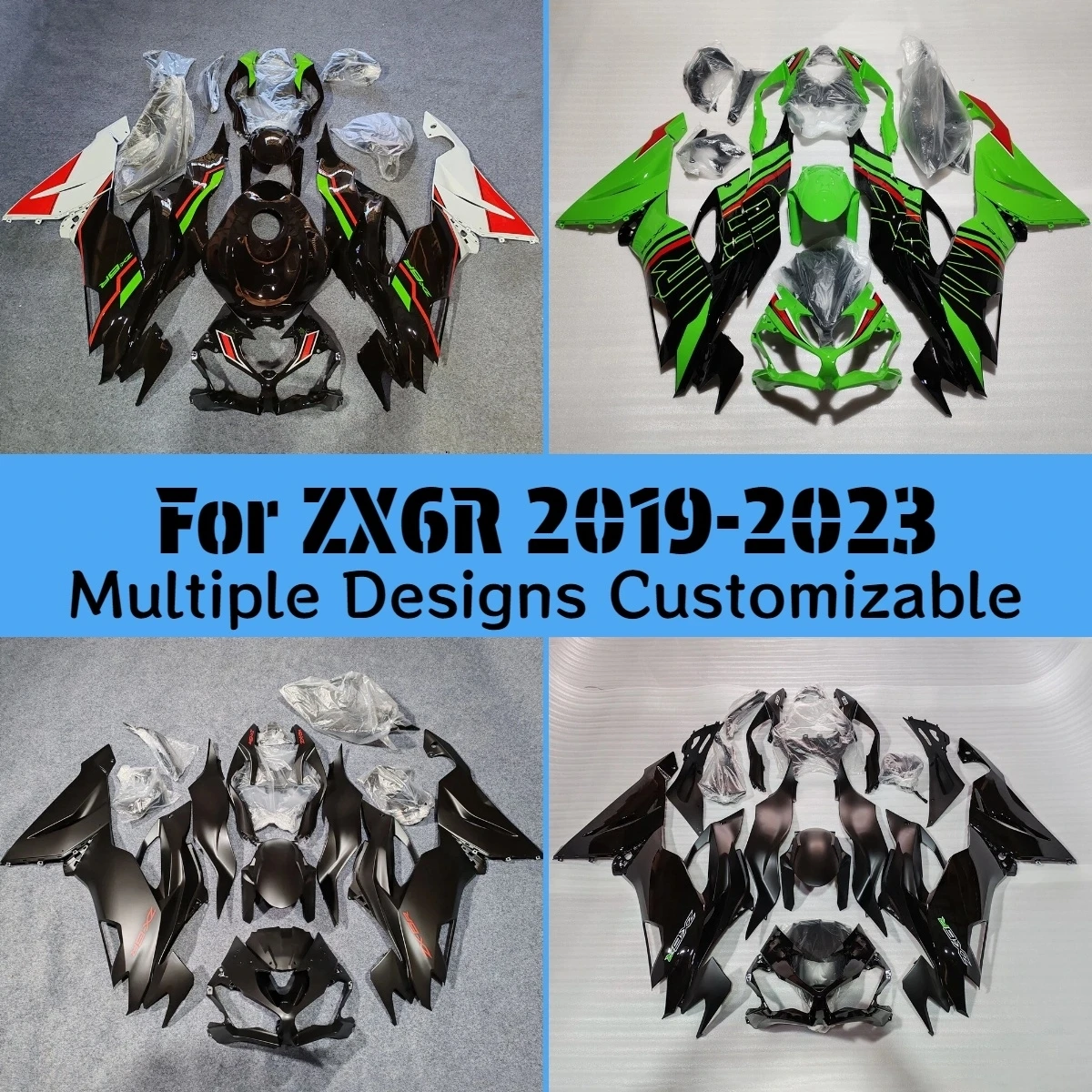 

Motorcycle Bodywork Fairings for Kawasaki ZX6R 2019- 2023 Free Custom ZXMT Injection Fairing Kit ZX 6R 19-23