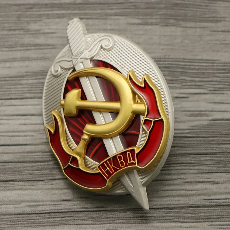 1pcs CCCP USSR Business Military Badge of Victory of the KGB Metal Red Star Collection Pins World War II