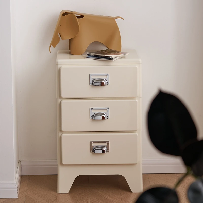 

Japanese retro three-bucket cabinet, bedroom bedside table, sofa side cabinet ins drawer storage cabinet, file storage drawer