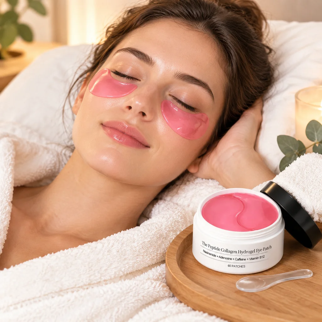 60 Stück Kollagen-Peptid-Hydrogel-Augenpads, feuchtigkeitsspendende Augenmaske, tägliche Augenpflege, kühlende Hautpflegepads, einfache Anwendung. – Detail 4