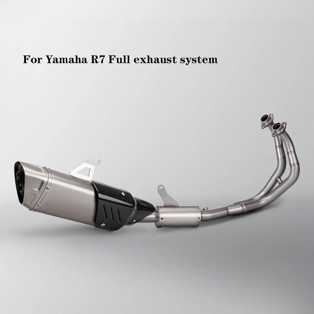 

Slip-on Motorcycle Full exhaust system For Yamaha R7 Link Pipe Exhaust Muffler cafe racer accesories 2021-2023