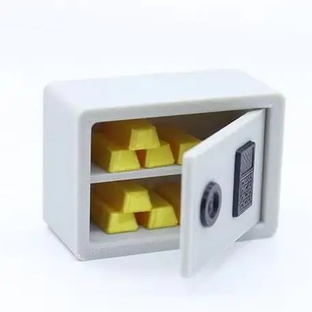 

Имитация миниатюрного шкафа для хранения паролей, украшение для домашней сцены, 1 комплект, масштаб 1/12, кукольный домик, золотой стержень, безопасная мини-модель