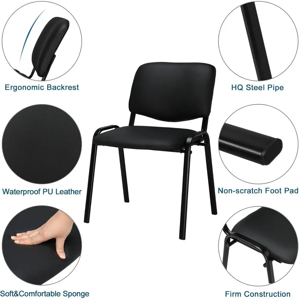Waiting Room Chairs, 5-Pack PU Church Conerence Stackale, Oice Gt Chairs & Retion Stacking Chair or Meeting Room, Oice Loy, Simp view 5