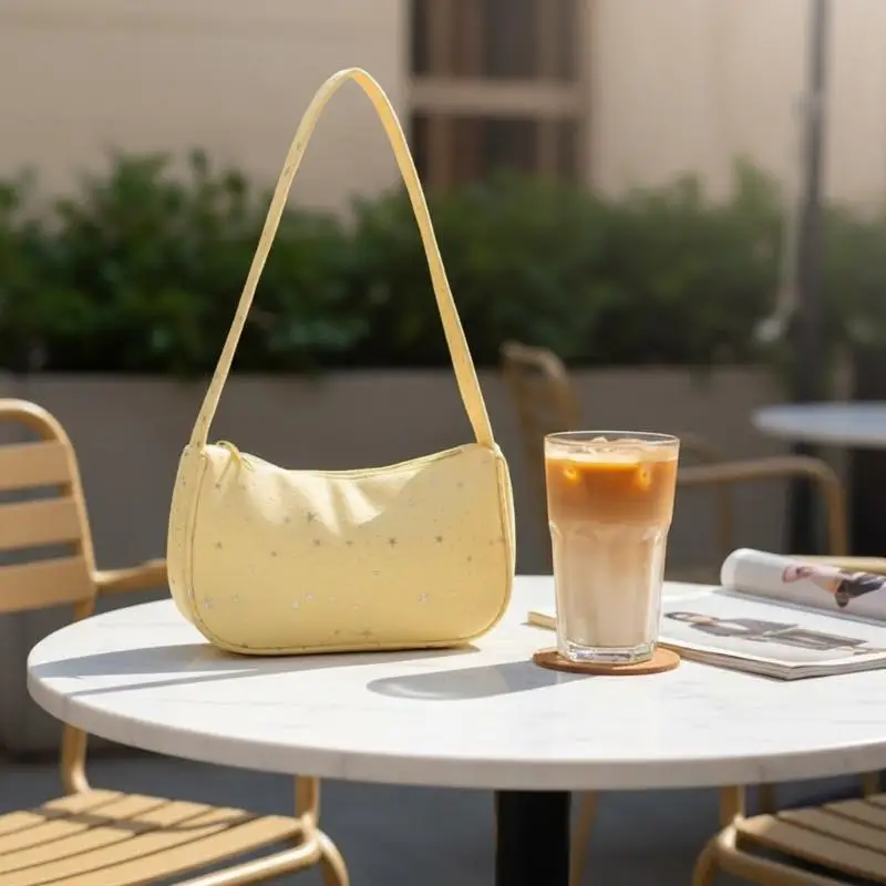 New Star Print Underarm Women's Fashionable Versatile Single Shoulder Bag Simple Casual Handbag Fresh Sweet Style Tote Bag