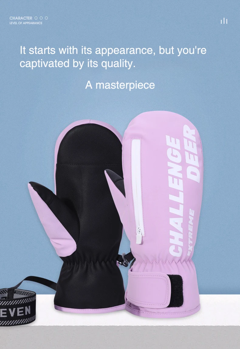

Ski gloves; Winter women's warm and fluffy student single board mittens; Men's waterproof touch screen thickening.