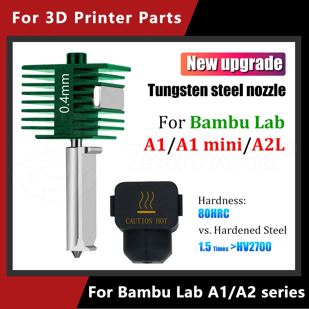 

Wear Resistant Tungsten Carbide Steel Hotend Nozzle Upgrade Accessories For Bambu A2L A1 A1 Mini 3D Printer accessories