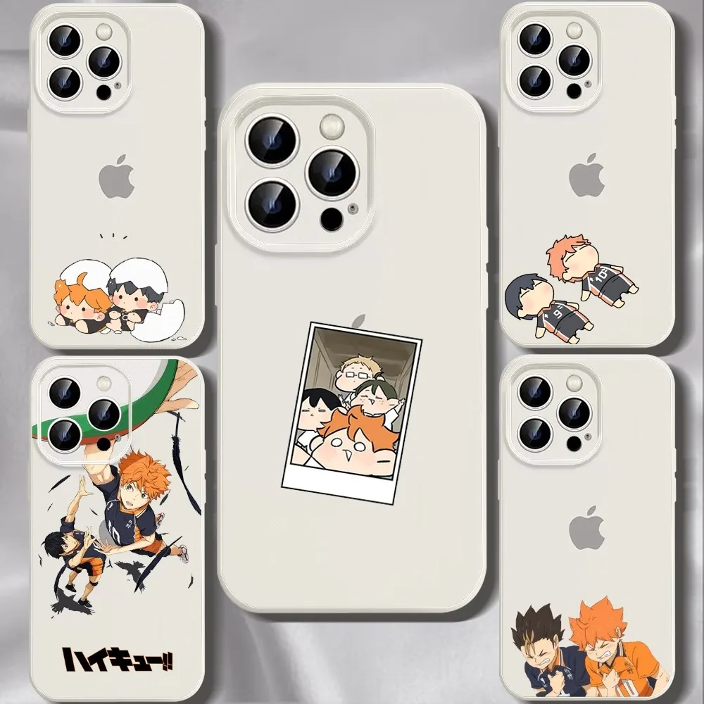 Anime Haikyuu Phone Case For Iphone 11 13 14 15 16 Pro Max X Xr Xs Max Se2020 12mini White Cover Case