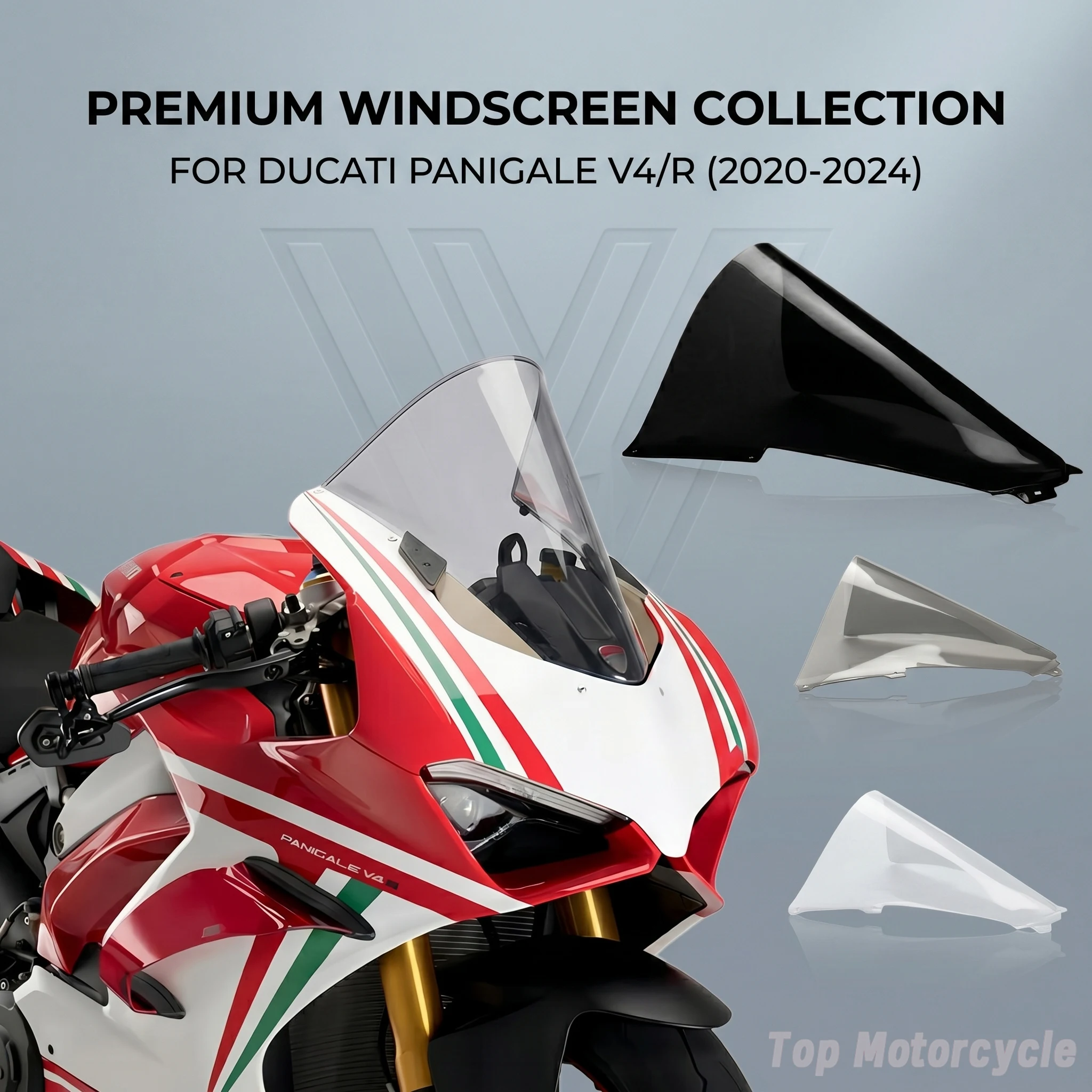 

Motorcycle Sport Racing Windscreen Windshield Air Deflector Front Wind Glass Fit for Ducati Panigale V4 V4R 2020-2024
