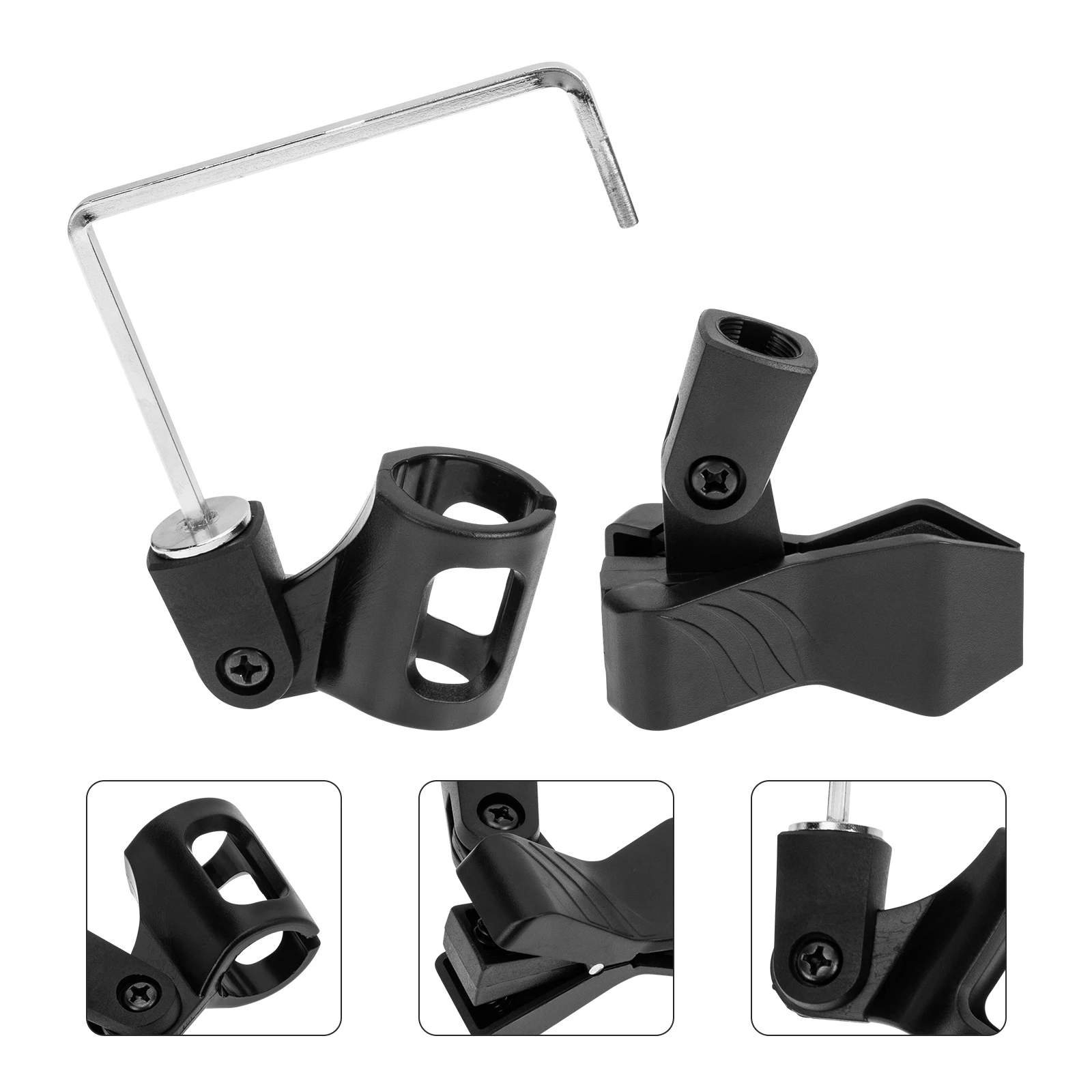 

1 set 1 Set Premium Saxophone Microphone Clip Durable Plastic Mic Holder Wireless Compatible Strong Support Practical Microphone