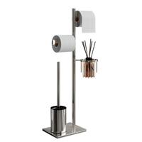 Toilet brush Floor roll paper towel holder Household bathroom Jin toilet type vertical paper Tuhao paper integrated waterproof