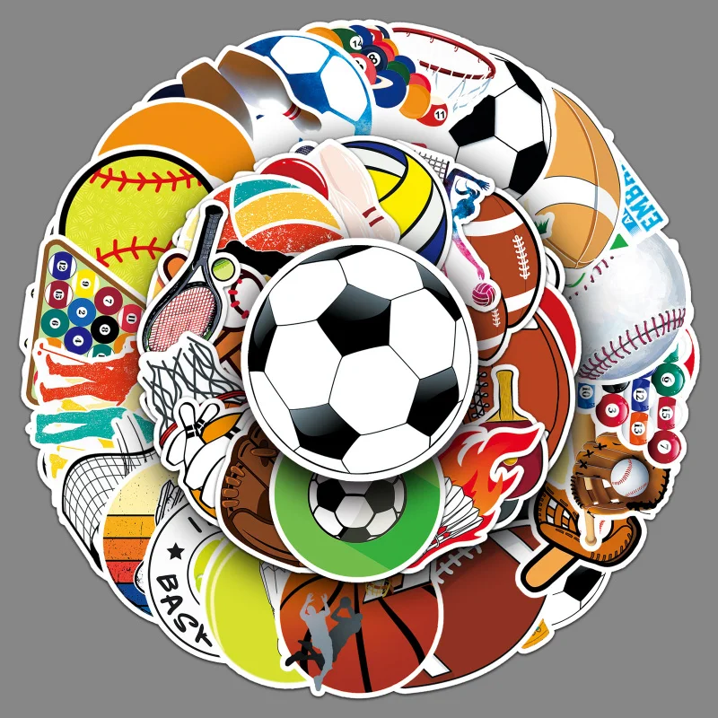 50Zhang Mixed Ball Graffiti Sports Volleyball Decorative Luggage Phone Waterproof Stickers