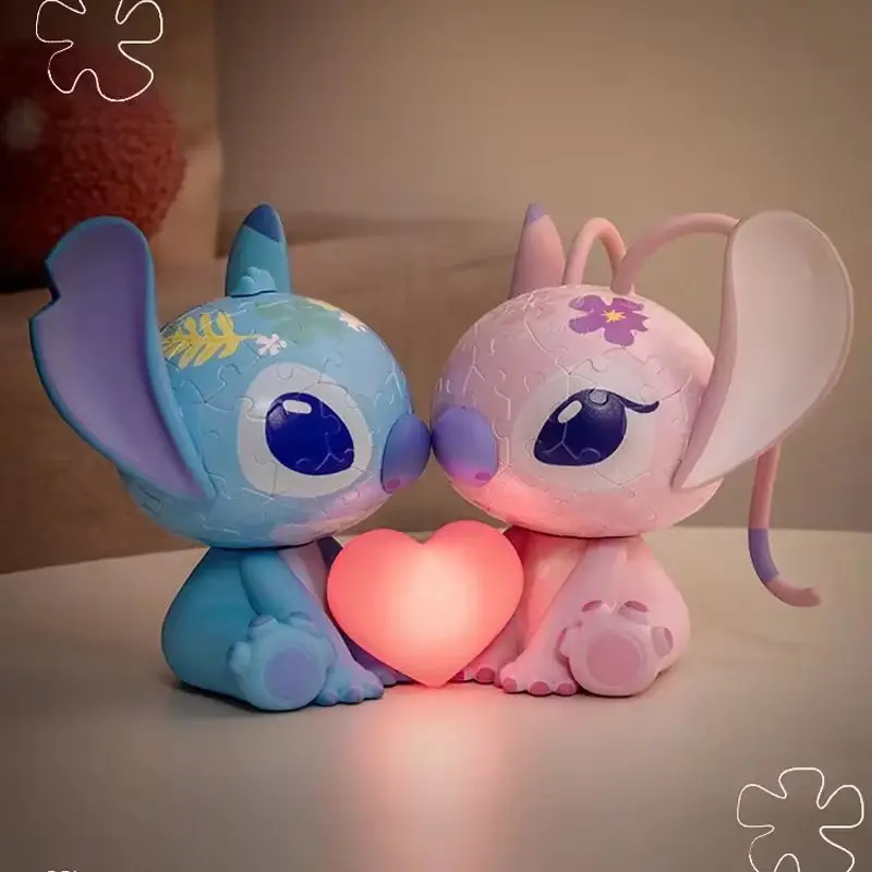 Disney 3d-Jp Lilo & Stitch Toys Anime Stitch Figurines Angel Night Light Room Decoration Girls Kawaii Stitch Night Lamp Gift