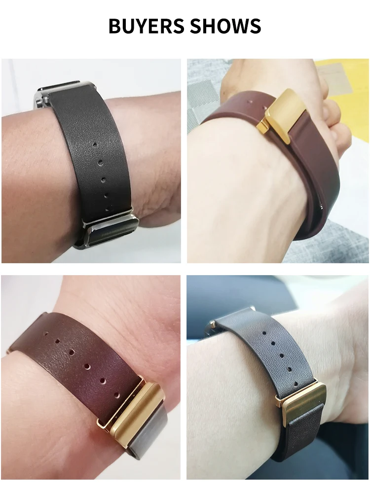 For Huawei B3 Bracelet Watch Strap B7 B2 B6 Smart Bracelet Watch Band Folding Buckle Business Leather Bracelet Caramel Mocha 16