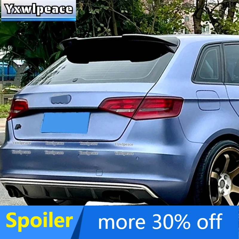 

For Hatchback Audi A3 2014 15 16 17 18 19 2020 Spoiler ABS Plastic Unpainted Color Rear Roof Spoiler Body Kit Accessories