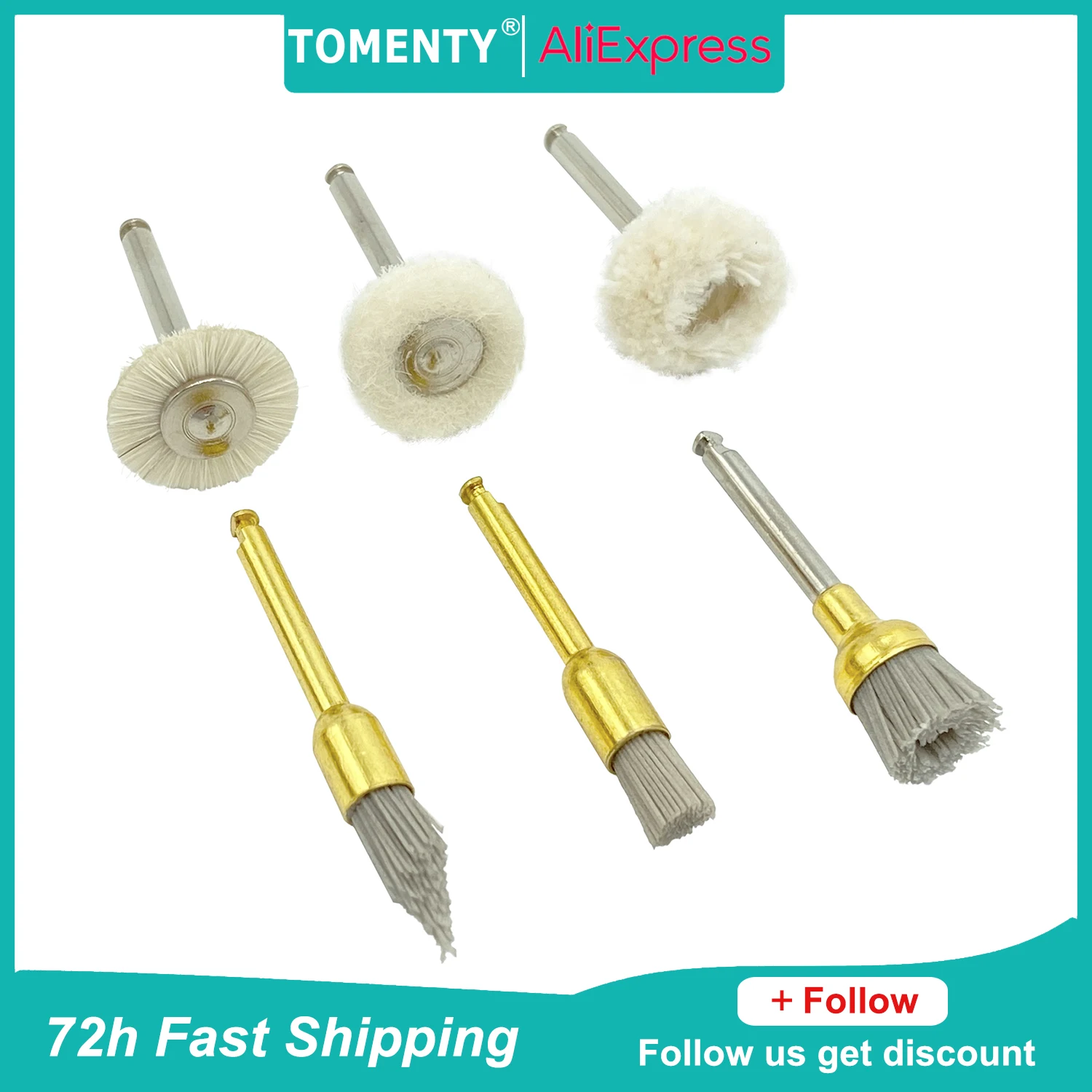 TOMENTY Dental Polishing Wheel Wool Cotton Polishing Brushes Polishers for Rotary Tools Jewelry Buffing 2.35mm Polishing Wheel