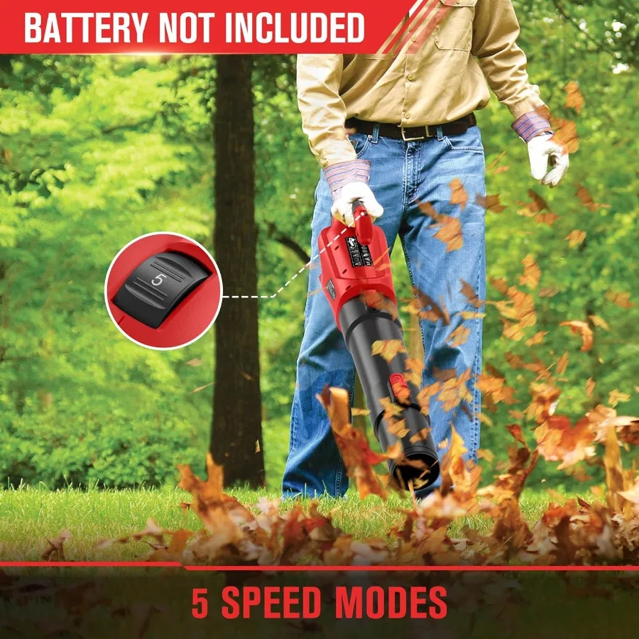 منفاخ أوراق شجر لاسلكي يصل إلى 500CFM متوافق مع أداة بطارية M18 فقط منفاخ أوراق الشجر الكهربائي اللاسلكي مع 5 أوضاع للسرعة