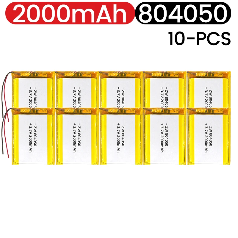 804050 3.7V 2000mAh Polymer Lithium Rechargeable Battery XH2.54 PH 2.0 2pin Plug for GPS Navigator MP5 Bluetooth Headset