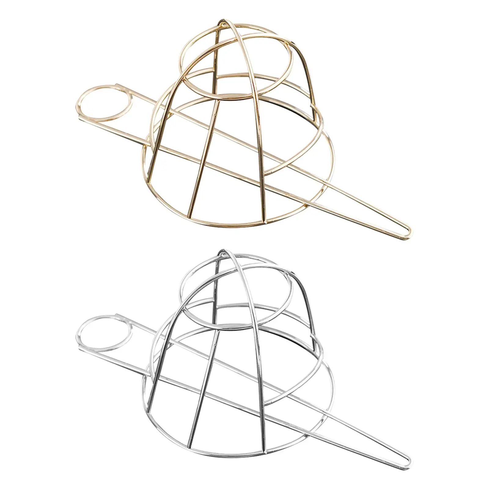 2Pcs Bun Cage Hair Fork Metal Hollow Birdcage Chignon Cover Hair Pin for Women Updo Styling Comfortable Secure Bun Holder