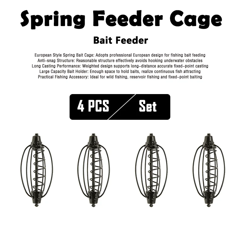 4er-Set Bleigewichte für Karpfenangeln, Feeder-Käfig 20g/30g, Anti-Snag-Federköderkäfig für lange Wurfweiten, Karpfenangel-Methoden-Feeder