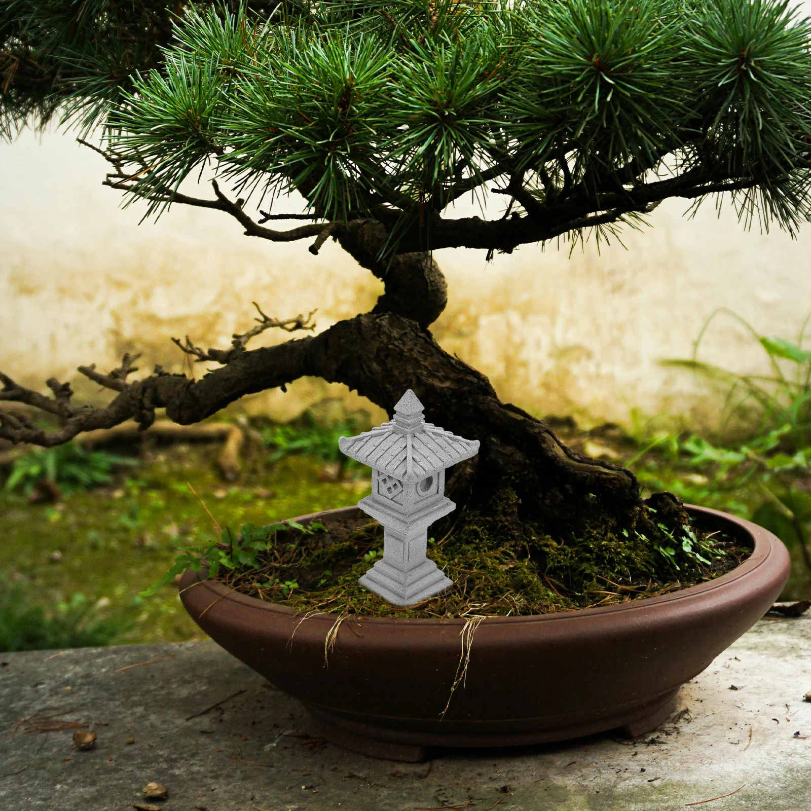

Stone Pagoda Statue Realistic Craftsmanship Mini Zen Garden Accessory Outdoor Pavilion For Patio Bonsai Aquarium Decoration