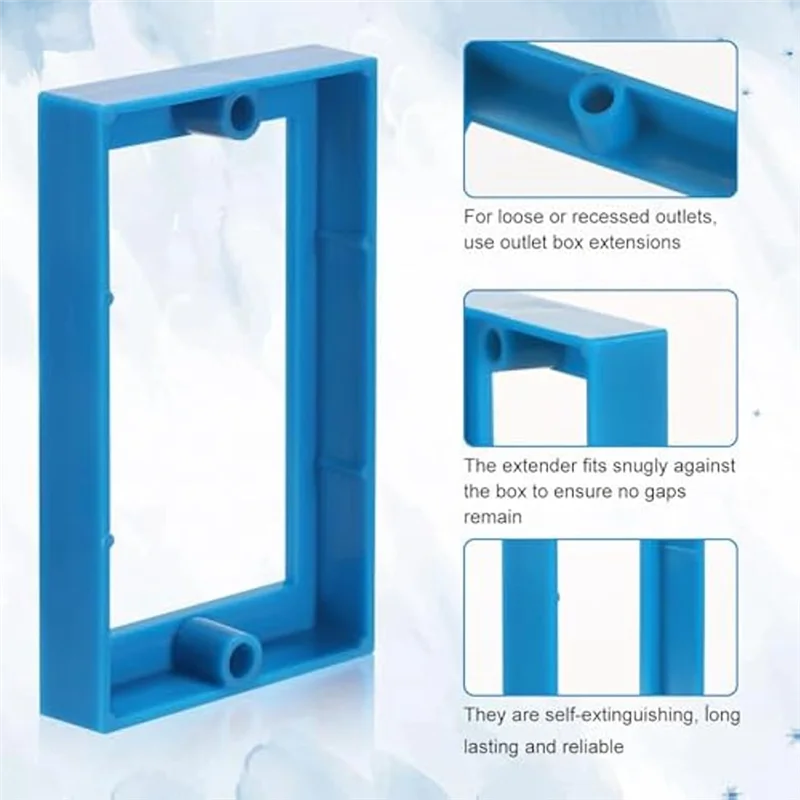 F-T 6 Stuks 1/2Inch Single Gang Receptacle Outlet Box Extenders, stopcontact Extender Box Met 12 Schroeven Receptacle Extender