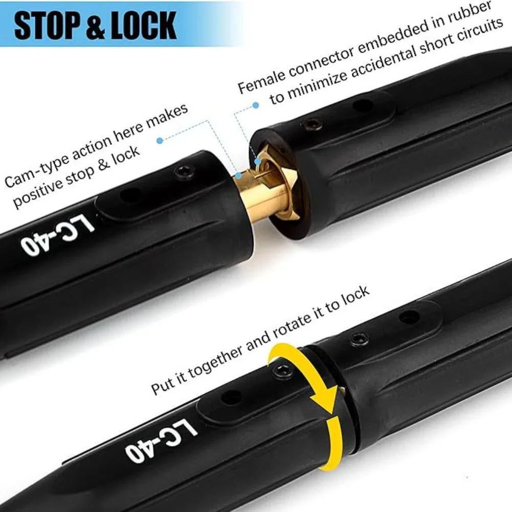LC40 Welding Cable Connector Made from Brass for Secure Connection and High Amperage Welding Applications in Industrial Settings
